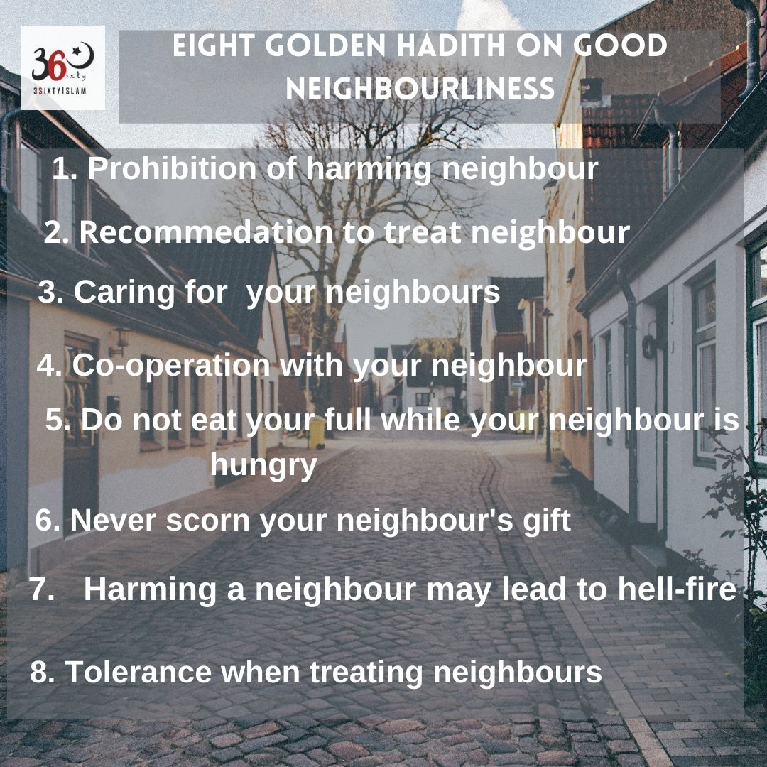 eight golden hadith on good nighbourlines